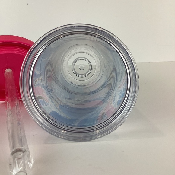 NWOT Lilly Pulitzer Reusable Cold Drink Tumbler with Straw in Ocean Jewel - Picture 9 of 11